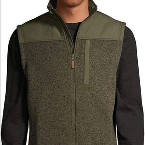 George Smokey Olive Heather Sweater Fleece Vest
